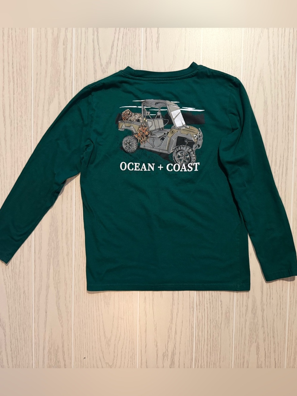 Ocean + Coast Boys M Green UTV Hunting Long Sleeve Graphic T-Shirt